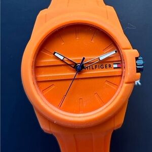 Tommy Hilfigure Watch With 44mm Orange Faec & Orange Silicone Band